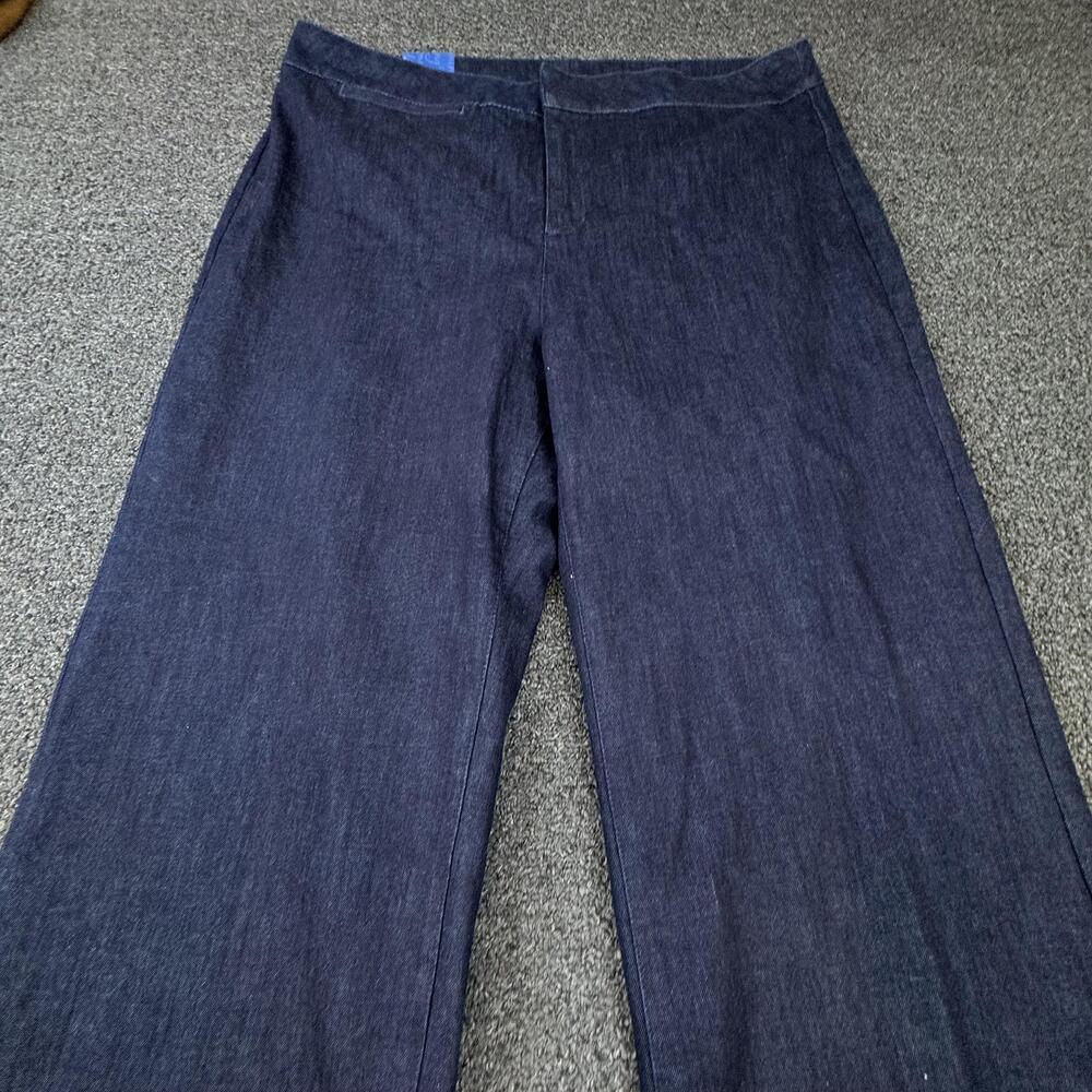 Soft Surroundings Pants Womens Size 20 Blue Wide-Leg Denim Pull On Stretch